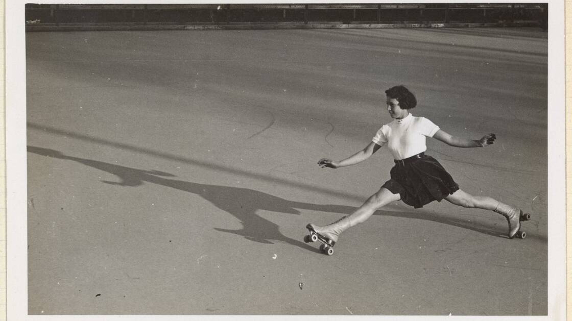 Roller skater Trudi Fuhrimann in action