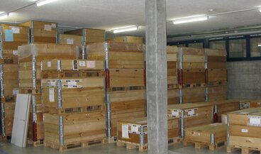 Paletten in Lagerraum