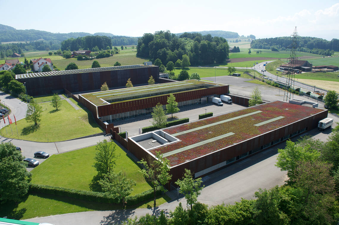 Das Sammlungszentrum in Affoltern am Albis aus der Luft.