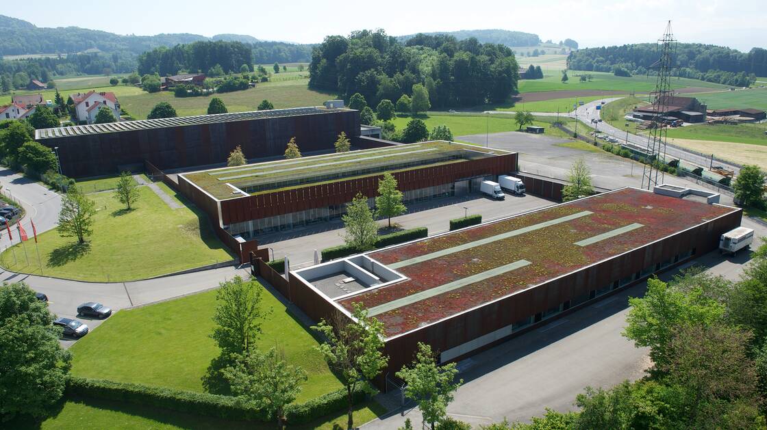 Das Sammlungszentrum in Affoltern am Albis aus der Luft.